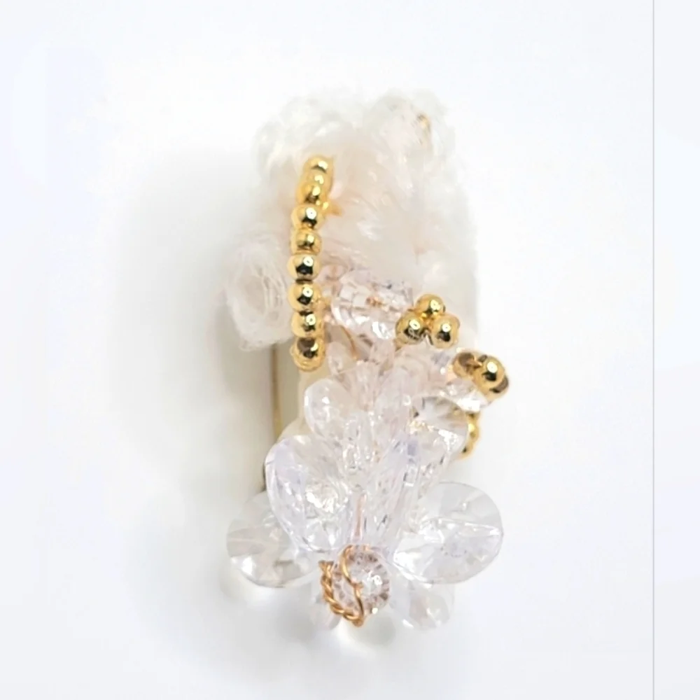 Vintage Beaded Brooch Pin Angel